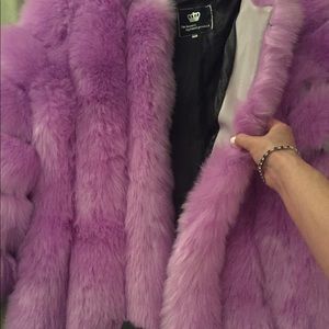 RESERVED Cotton Candy Pink Faux FOX Coat NWT